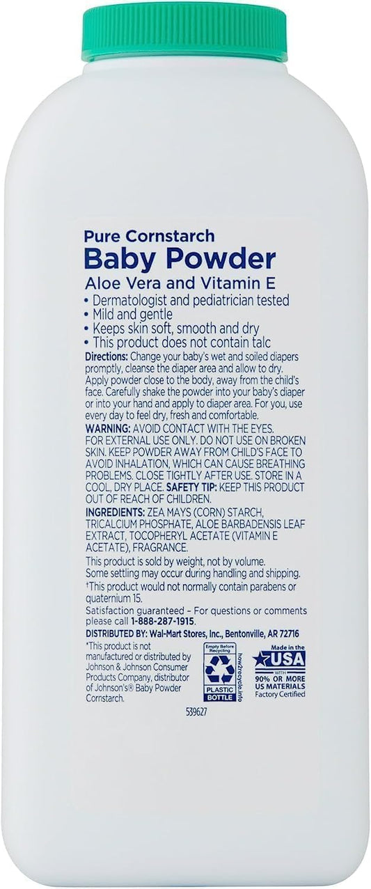 Equate Cornstarch Baby Powder Aloe And Vitamin E (15 Oz - 1 Pack)