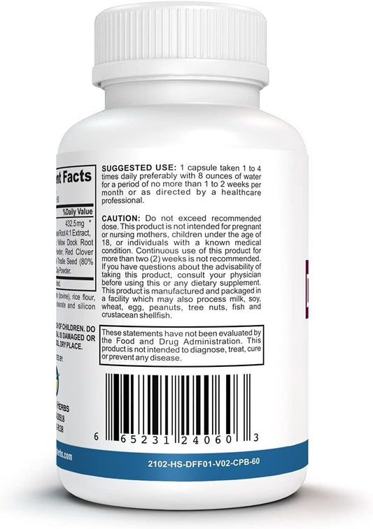 Amazing Herbs Detox/Flush Blood Purifier - All Natural Detoxifying Supplement Made With 7 Powerful Cleansing & Purifying Agents - 60 Count