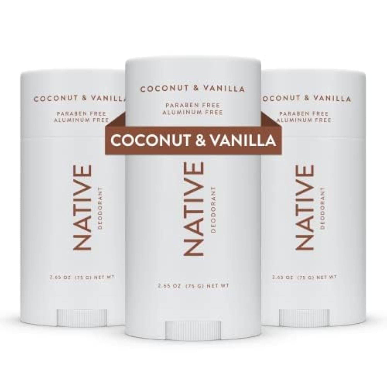 Native Deodorant Contains Naturally Derived Ingredients, 72 Hour Odor Control | Deodorant For Women And Men, Aluminum Free With Baking Soda, Coconut Oil And Shea Butter | Coconut & Vanilla, 3-Pack