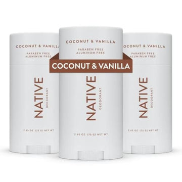 Native Deodorant Contains Naturally Derived Ingredients, 72 Hour Odor Control | Deodorant For Women And Men, Aluminum Free With Baking Soda, Coconut Oil And Shea Butter | Coconut & Vanilla, 3-Pack