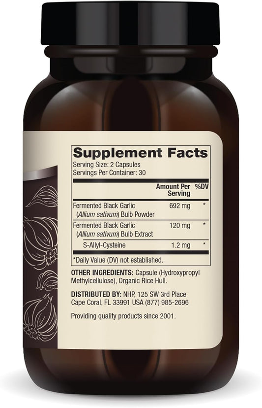 Dr. Mercola Fermented Black Garlic, 30 Servings (60 Capsules), Dietary Supplement, Supports Immune And Blood Pressure Health, Non Gmo