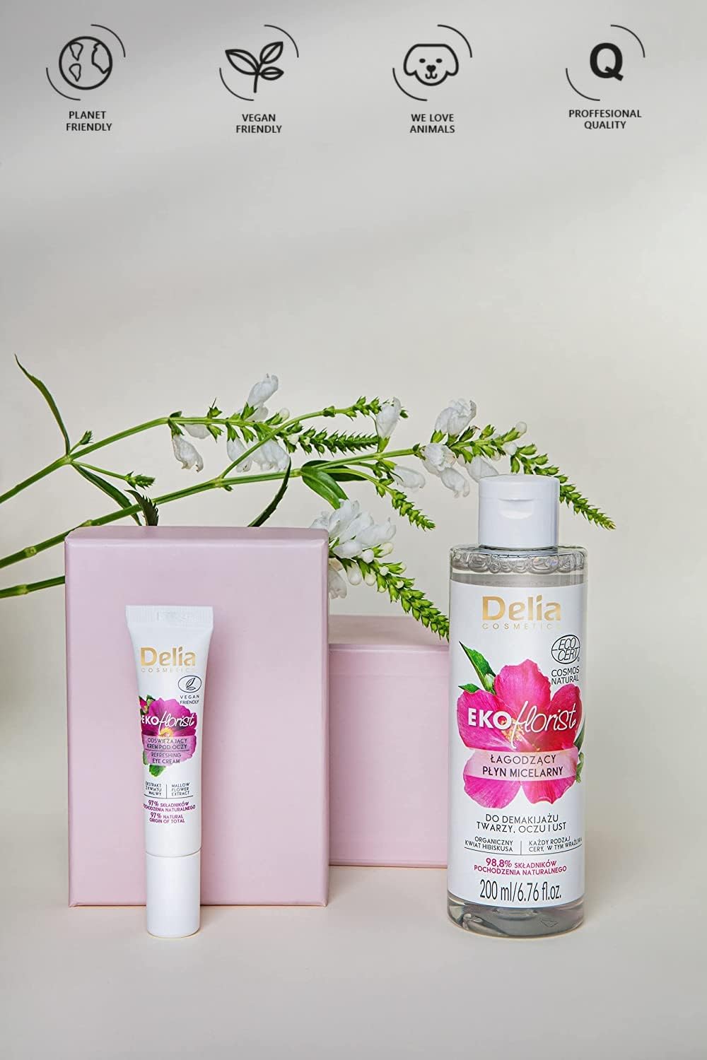 Delia Cosmetics - EKOflorist - Eye Cream - Refreshing, Vegan Natural Cosmetic - Hyaluronic Acid - All Skin Types - Regenerates, Smoothes, Moisturizes, Elasticizes, Eliminates Signs of Fatigue - 15ml : Amazon.co.uk: Beauty