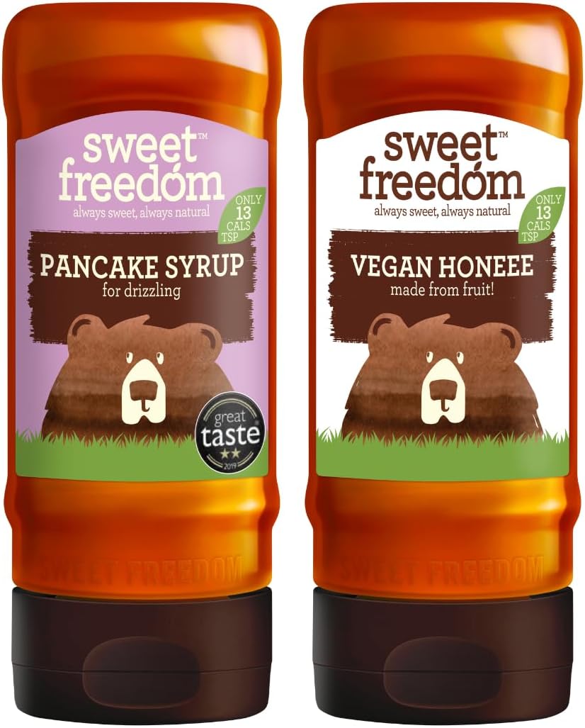 Sweet Freedom Vegan Breakfast Bundle - X1 Golden Syrup 350 G & X1 Honeee Syrup 350 G