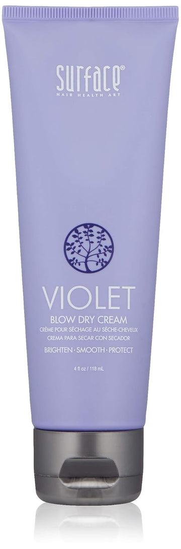 Surface Hair Violet Blow Dry Cream, Brighten, Smooth And Protect From Heat, 4 Fl. Oz