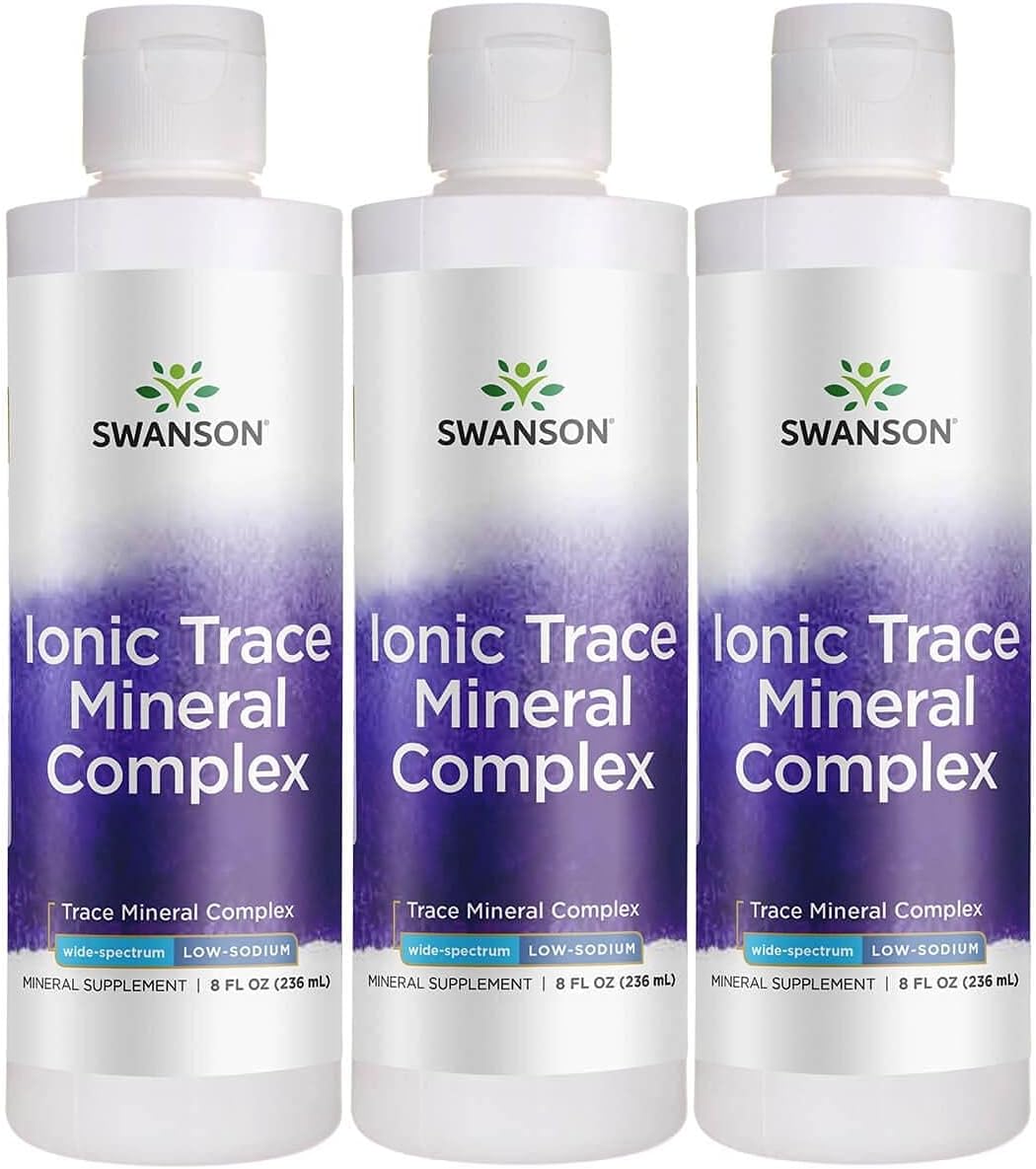 Swanson Concentrace Trace Mineral Drops 8Oz-Complete Mineral Complex For Energy, Hydration, & Electrolyte Balance Over 72 High Absorption Ionic Minerals Such As Magnesium, Potassium, Calcium (3 Pack)