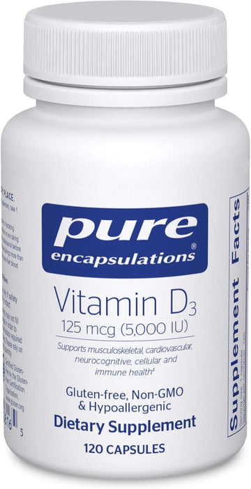 Pure Encapsulations Vitamin D3 125 Mcg (5,000 Iu) - Supplement To Support Bone, Joint, Breast, Heart, Colon, And Immune Health* - With Vitamin D