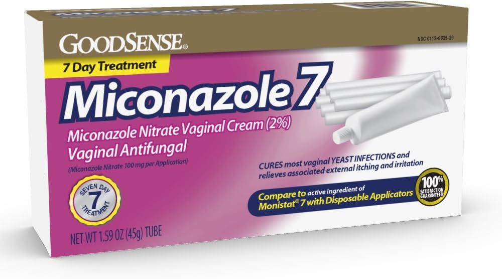 Goodsense Miconazole 7, Miconazole Nitrate Vaginal Cream (2 Percent), Vaginal Antifungal, 7-Day Treatment