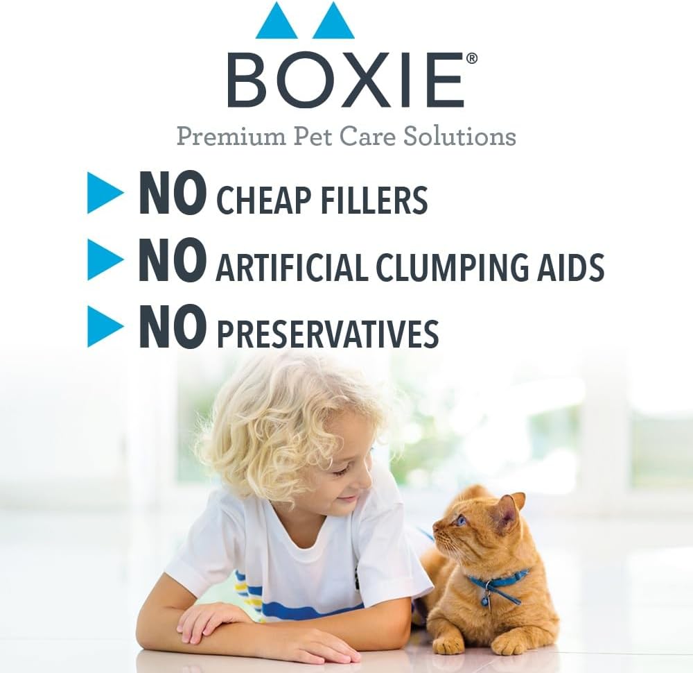 Boxie® Pro™ Probiotic 40 Day Odor Control Clumping Cat Litter, 40lb Boxiecat 99.9% Dust Free Clay Kitty Litter : Pet Supplies