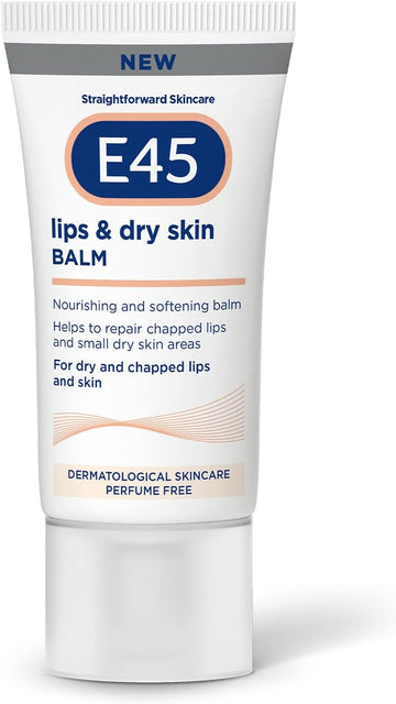 E45 Lips & Dry Skin Lip Balm - Moisturising Natural Lip Balm for Dry & Cracked Lips and Skin - Hydrating and Nourishing Lips Balm with Vitamin E - E45 Cream Lipbalm for Chapped Lips - 30ml