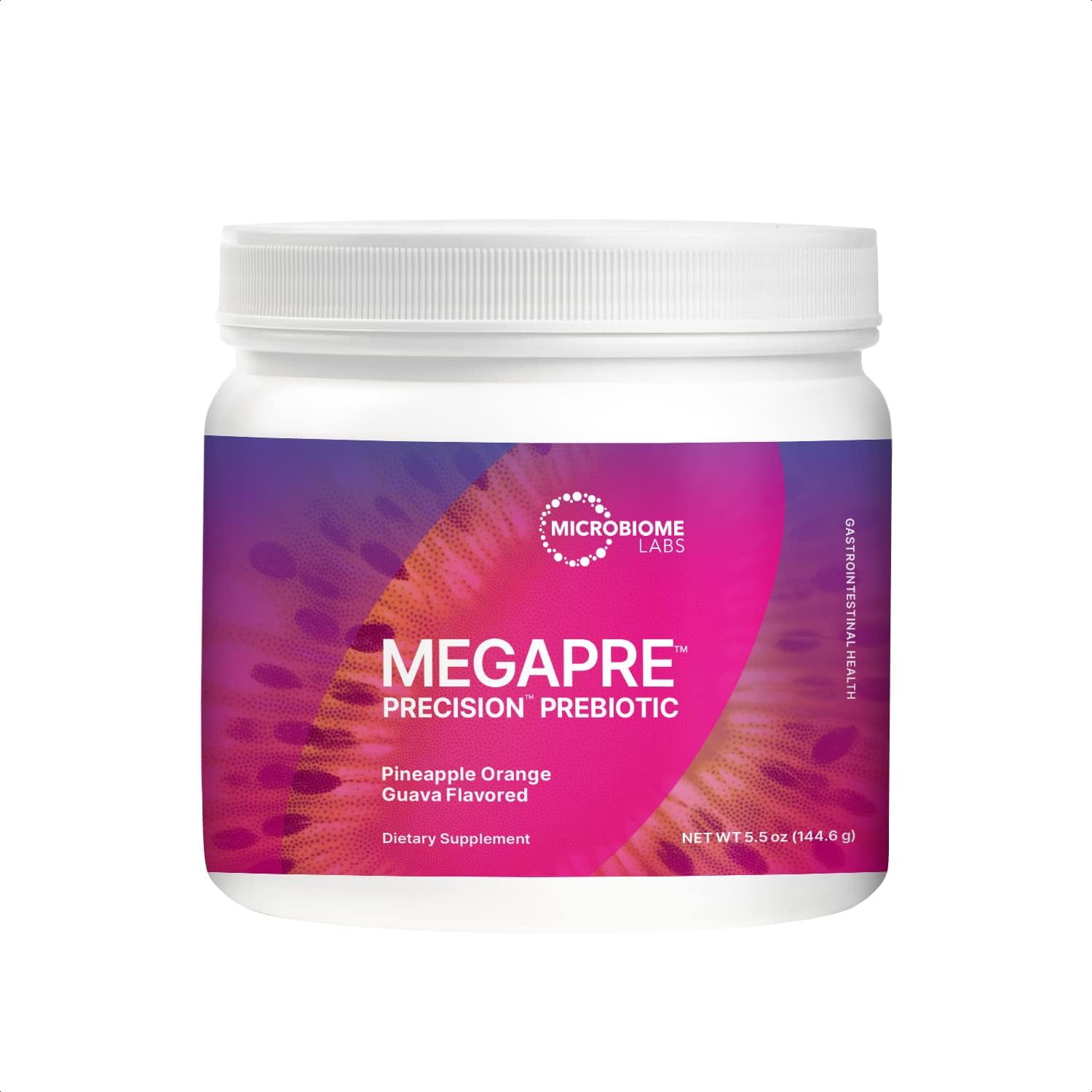 Microbiome Labs Megapre Powder, Pineapple Orange Guava - Non-Digestible Oligosaccharides Prebiotic Powder For Gut Health - Precision Prebiotic Digestive Health Supplement (5.5 Ounces)