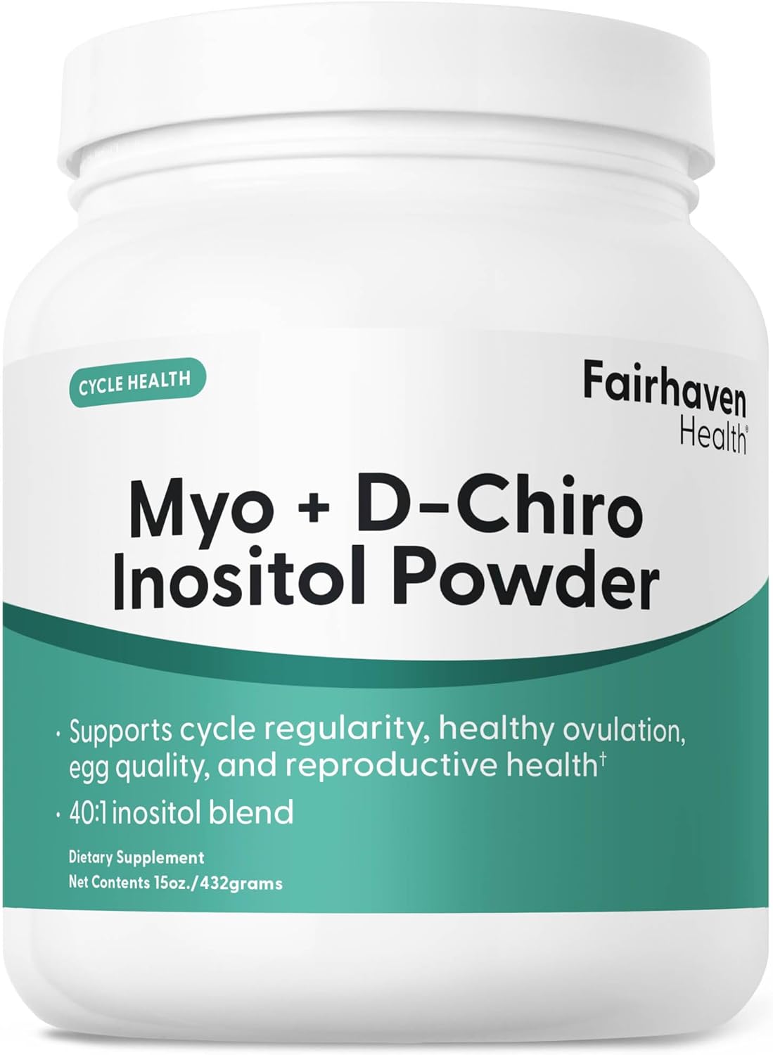 Fairhaven Health Myo-Inositol And D-Chiro Inositol Powder | 40:1 Ratio | Healthy Ovarian & Hormone Balance For Women* | Premium Vegan Supplement For Women | Non-Gmo | 180 Servings