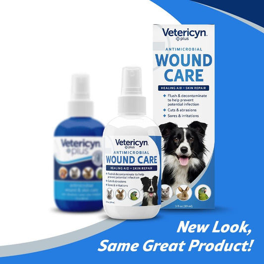 Vetericyn Plus Dog Wound Care Spray | Healing Aid And Skin Repair, Clean Wounds, Relieve Dog Skin Allergies, Safe For All Animals. 3 Ounces