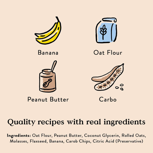 Bocce'S Bakery Pb Banana Chip Recipe Treats For Dogs, Wheat-Free Everyday Dog Treats, Real Ingredients, Baked In The Usa, All-Natural Soft & Chewy Cookies, Peanut Butter, Bananas, & Carob, 6 Oz