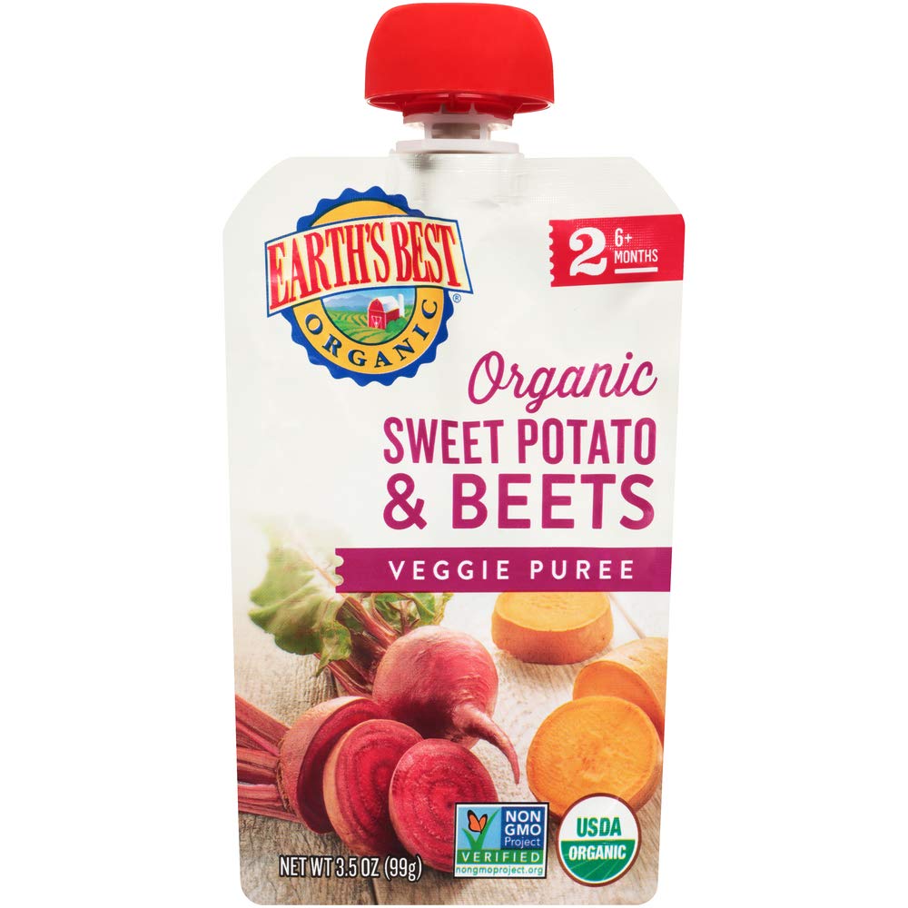 Earth'S Best, Organic Baby Food, Stage 2, Sweet Potatoes & Beets, 3.5 Oz Pouch