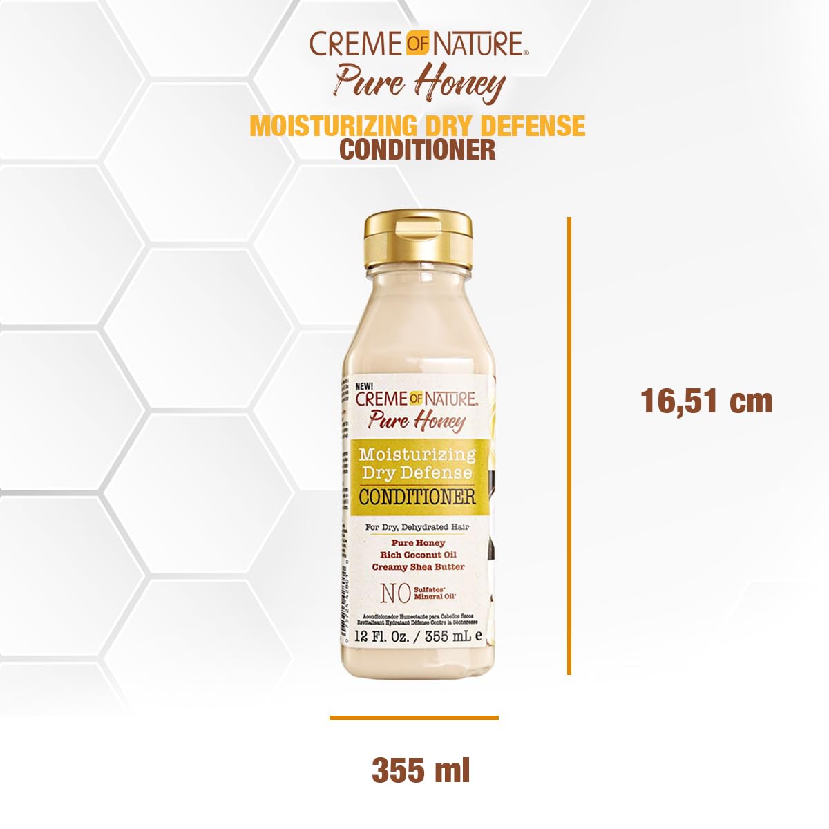 Coconut Oil & Shea Butter Shampoo by Creme of Nature,Dry Defense for Damaged Hair, Formula with Pure Honey, 12.07 Fl Oz : Beauty & Personal Care