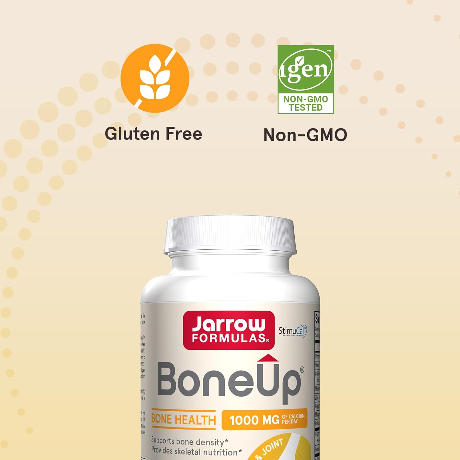 Jarrow Formulas BoneUp - 240 Capsules - 120 Servings - For Bone Support & Skeletal Nutrition - Includes Naturally Derived Vitamin D3, K2 (as MK-7) & 1000 mg Calcium - Gluten Free - Non-GMO : Health & Household