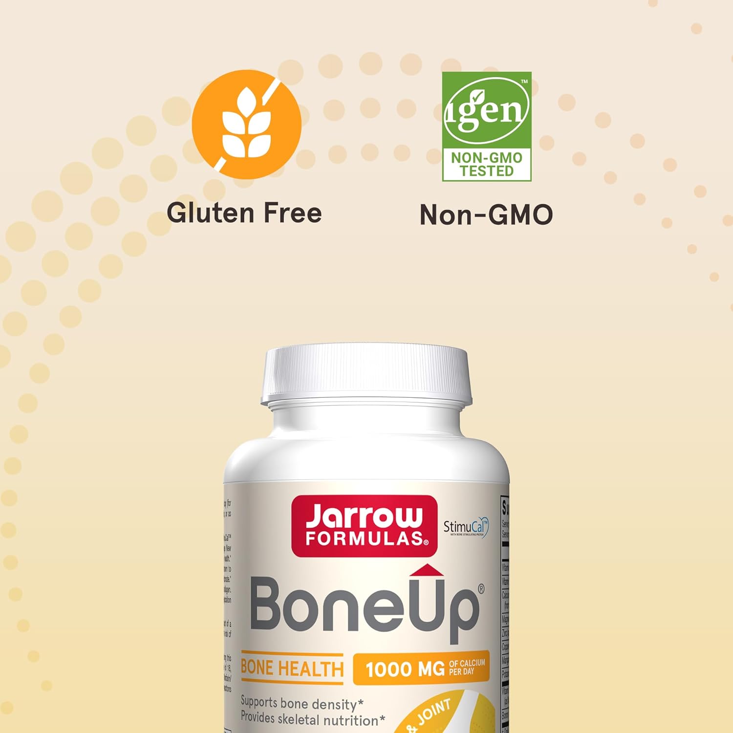 Jarrow Formulas BoneUp - 240 Capsules - 120 Servings - For Bone Support & Skeletal Nutrition - Includes Naturally Derived Vitamin D3, K2 (as MK-7) & 1000 mg Calcium - Gluten Free - Non-GMO : Health & Household
