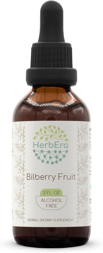 Bilberry Fruit B120 Alcohol-Free Herbal Extract Tincture, Concentrated Liquid Drops Natural Bilberry (Vaccinium Myrtillus) (4 Fl Oz)