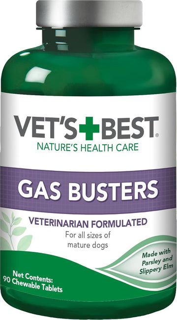 Vet'S Best Gas Busters Dog Supplements For Gas Relief And Digestion Aid, 90 Chewable Tablets, Usa Made