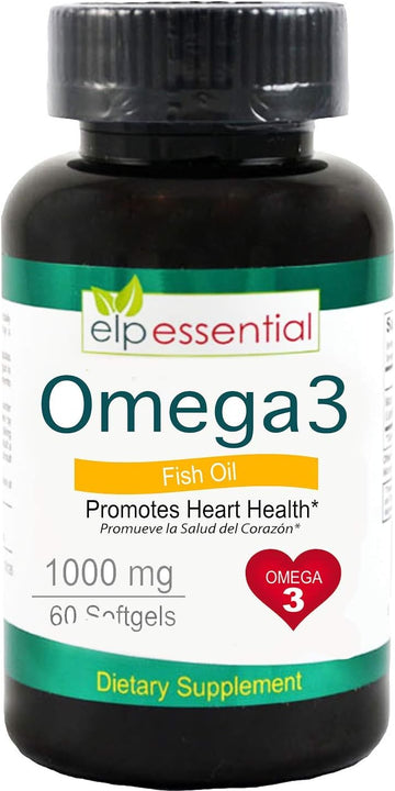 Elp Essential Fish Oil Omega 3 Fish Oil 1000 Mg Softgels 60 Count