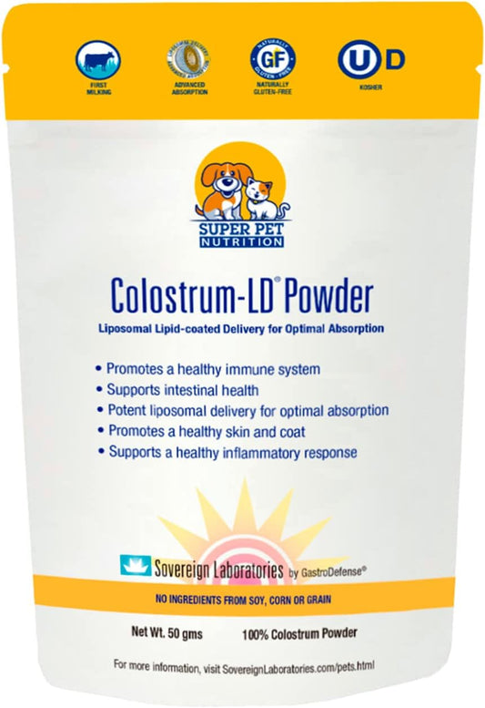 Veterinarian Approved Super Pet Nutrition - For Dogs And Cats - Liposomal Bovine Colostrum, Rich In Immunoglobulins (25%+), Support For Immune And Digestive Systems, Allergies (1.76 Ounces) : Pet Supplies
