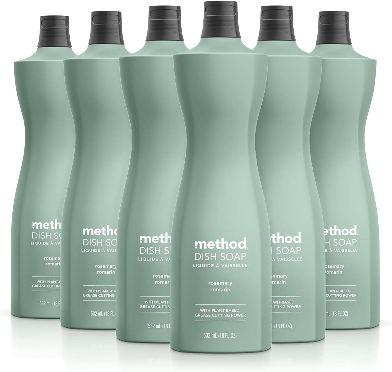 Method Gel Dish Soap, Rosemary, Biodegradable Formula, Tough On Grease, 18 Fl Oz (Pack Of 6)