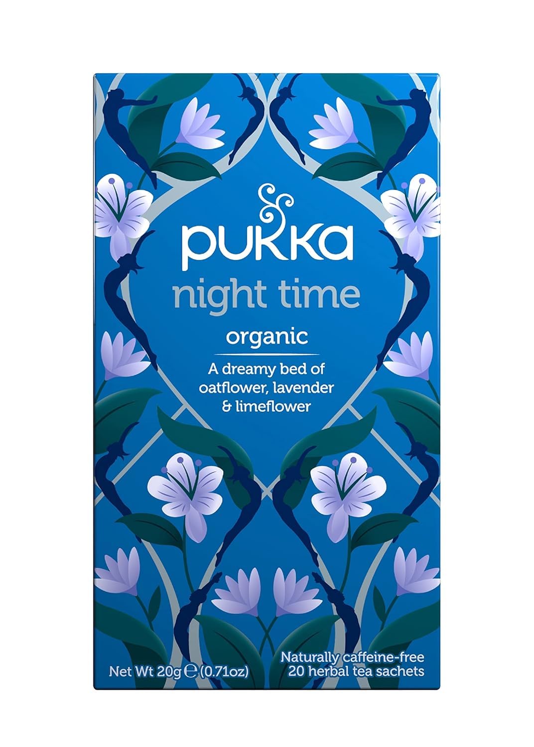 Pukka Night Time, Organic Herbal Sleep Tea With Chamomile, Lavender & Valerian, 20 Tea Bags