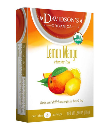 Davidson'S Organics, Lemon Mango, 8-Count Tea Bags, Pack Of 12