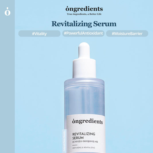 Ongredients Revitalizing Serum | Hydrating Face Serum For Dull, Uneven Skin Tone | Niacinamide, Squalane, Ceramide, Vitality Care For Dry, Sensitive Skin | Vegan, Korean Skin Care 50Ml / 1.69 Fl Oz