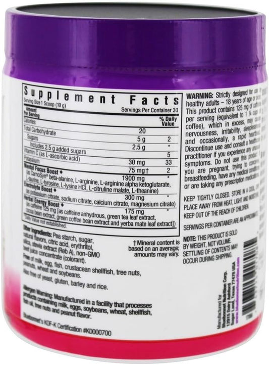Bluebonnet Nutrition Simply Energy Powder - No Artificial Colors, Flavors Or Sweeteners - Soy-Free, Gluten-Free, Non-Gmo, Kosher, Dairy-Free, Vegan - 10.58 Oz, 30 Servings - Strawberry Kiwi Flavor
