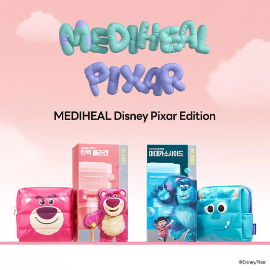 Mediheal Madecassoside Toner Pads [Disney Pixar Edition]-Centella Asiatica To Improve Uneven Skin Tone - Vegan Face Gauze, Full Size 100 + Refill 100 (Collagen, 200 Pads)