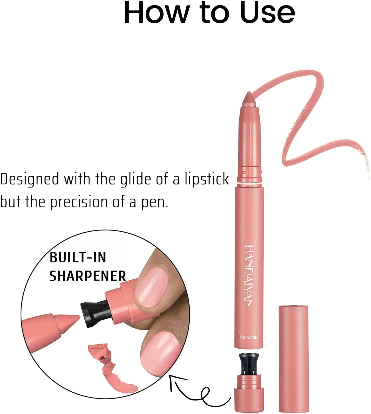 Matte Light Crayon Lipstick with Built-in Sharpener Rotary Cut Dual Purpose Waterproof Non-Drying Fade-Free Lipstick Lip Liner Set Crayon Matte Longwear Lipstick(#2) : Amazon.co.uk: Beauty