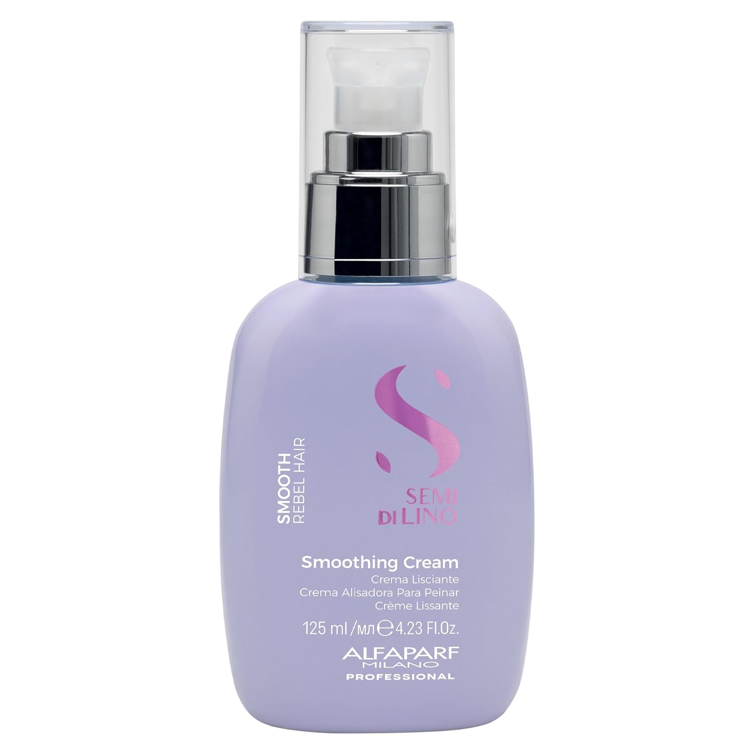 Alfaparf Milano Semi Di Lino Smooth Smoothing Cream For Frizzy And Rebel Hair - Controls Frizz - Protects From Heat And Humidity - Straightens And Hydrates Unruly Hair, 4.23 Fl. Oz