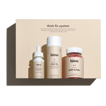 Hims Thick Fix System - Total Hair Package To Supports Hair Growth - Shampoo + Gummy Vitamins + Minoxidil 5%