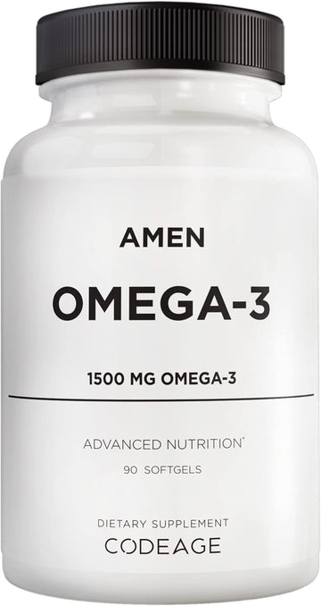 Omega-3 Supplement - 1500mg High-Potency Daily Omega 3 - EPA and DHA Fatty Acids Fish Oil - 45-Day Supply - Heart Health, Immune, Brain, Cognition, Memory Support Vitamins - 90 Soft Gels Capsules