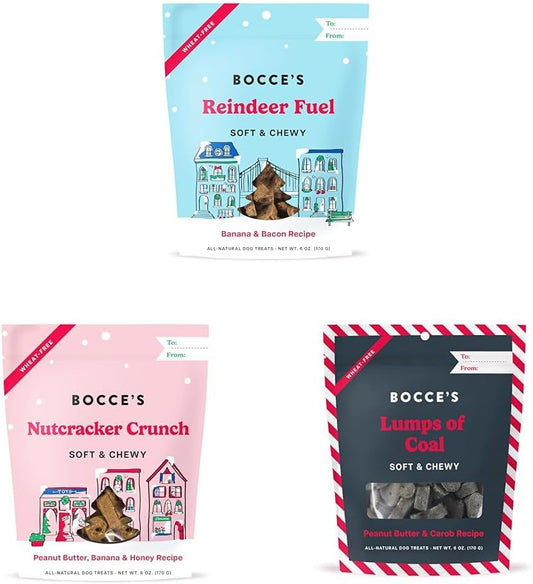 Bocce's Bakery Seasonal, Holiday Treat Bundle for Dogs - All-Natural, Limited Ingredient Treats, Made in The USA, Inspired by Christmas : Pet Supplies