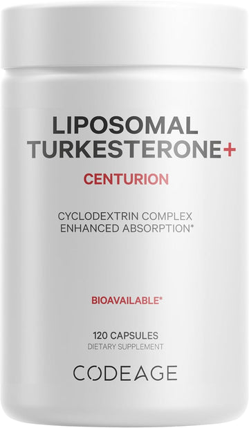 Codeage Turkesterone 500 Mg Supplement, 4-Month Supply, Hydroxypropyl--Cyclodextrin, Liposomal Delivery For Enhanced Absorption, Sports, Pre & Post-Workouts, Ajuga Turkestanica, Vegan Non-Gmo, 120 Ct