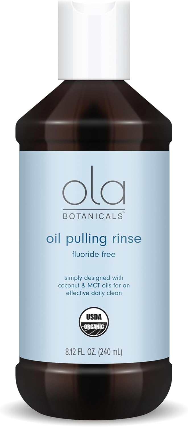 Ola Botanicals Oil Pulling Rinse (8.12 Fl. Oz.), Usda Certified Organic, Coconut Oil, Mct Oil, Cruelty Free, Fluoride Free, Soy Free, Gluten Free, Non Gmo, Dr. Mercola
