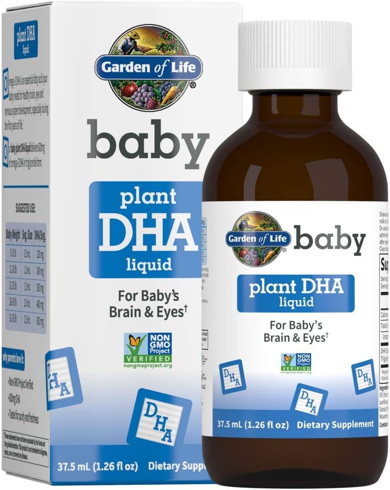 Garden of Life Baby DHA Drops, 600mg Omega 3 DHA Vegan for Baby's Brai