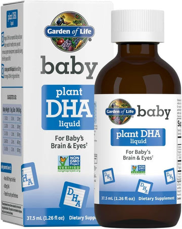 Garden of Life Baby DHA Drops, 600mg Omega 3 DHA Vegan for Baby's Brai
