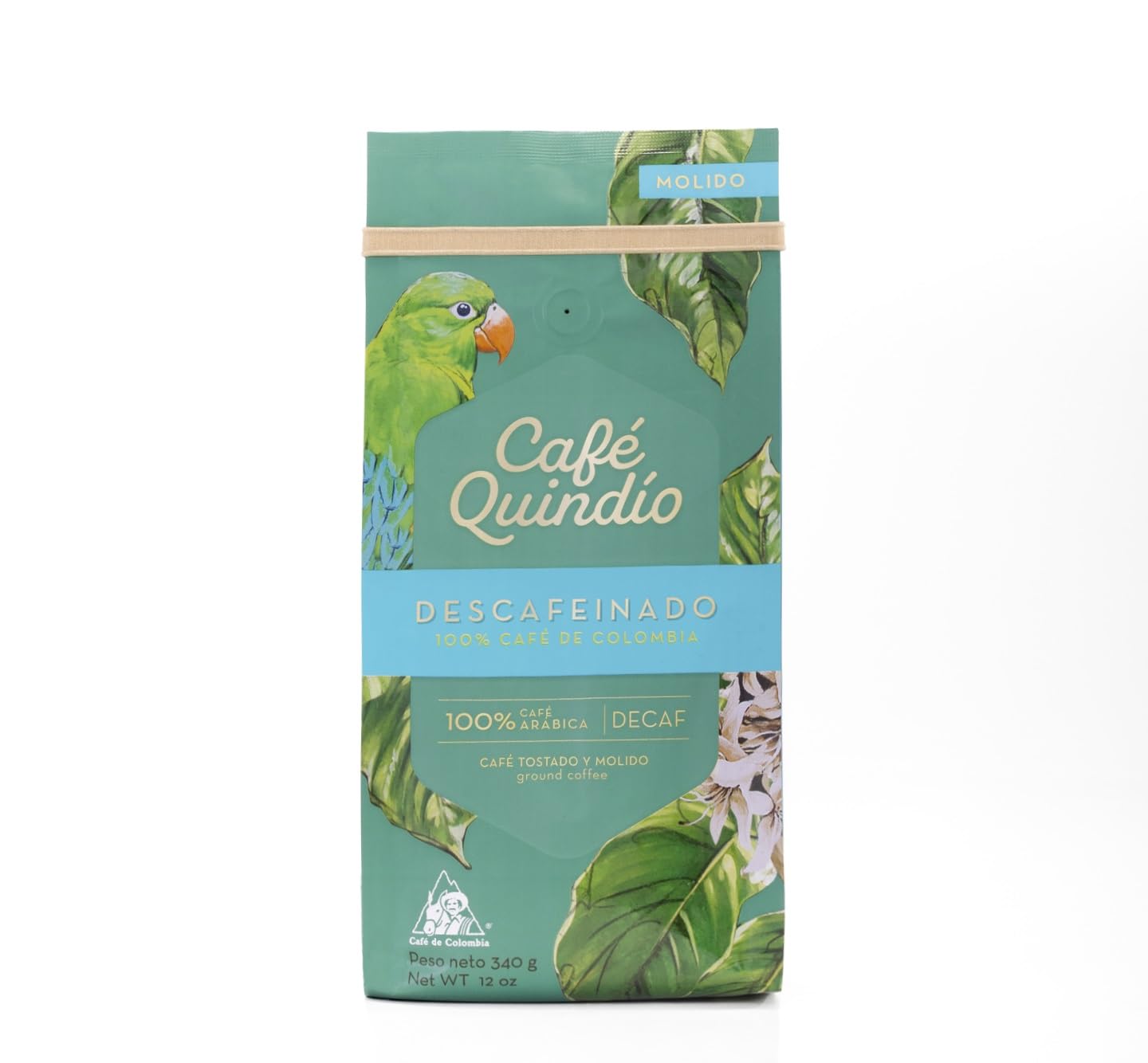 Cafe Quindio Decaf - Medium Roast 100% Colombian Excelso Ground Arabica Coffee - 12 Ounce Bag (340G)