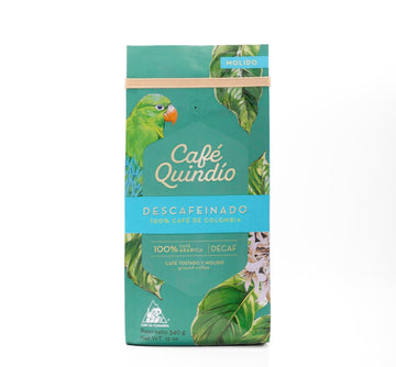 Cafe Quindio Decaf - Medium Roast 100% Colombian Excelso Ground Arabica Coffee - 12 Ounce Bag (340G)