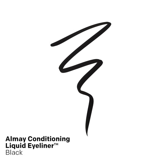 Almay Conditioning Liquid Eyeliner, Longwearing, Waterproof, Hydrating, 10 Black, 0.03 Fl Oz