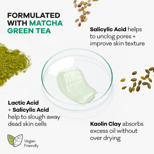 Botanical Lab Hemp Matcha Clarifying Face Mask 100Ml, Green, Green Tea, 100 Millilitre