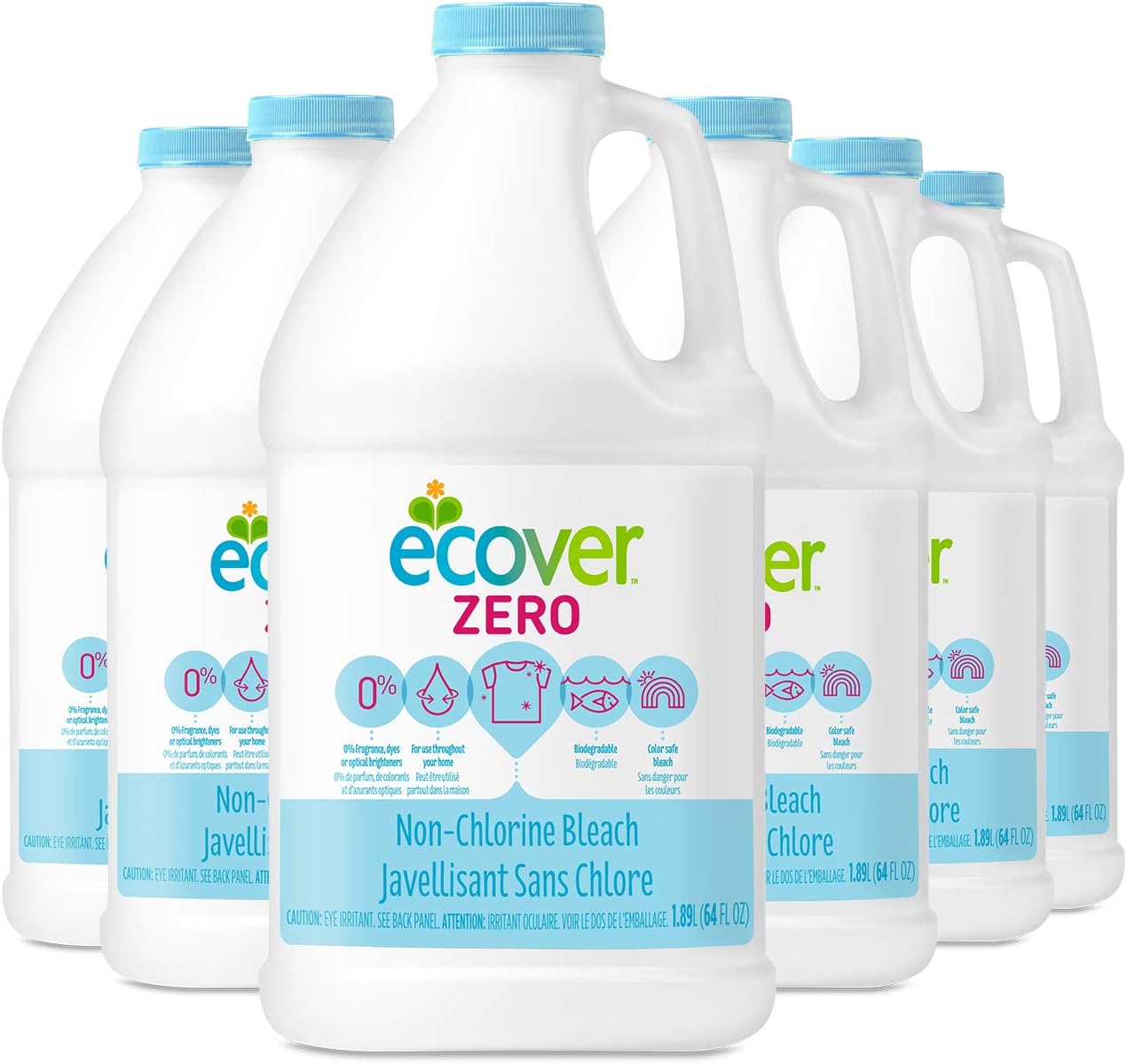 Ecover Zero Non Chlorine Laundry Bleach, 64 Ounce (Pack 6)