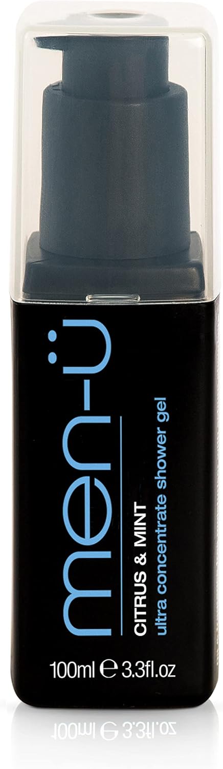 Men-Ü Citrus & Mint Fragrance Mens Shower Gel 100Ml, Mint Shower Gel. High Performance & Longer Lasting. Travel & Vegan Mens Body Wash - 100Ml
