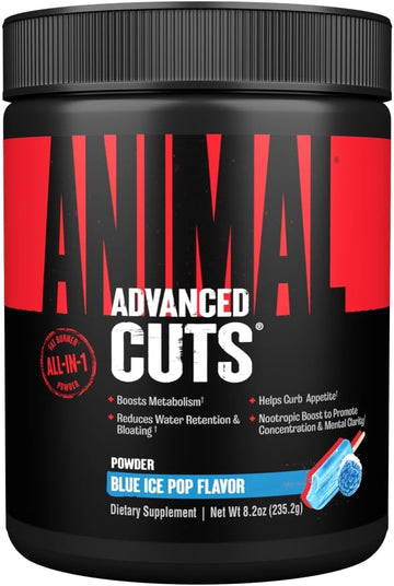 Animal Cuts Thermogenic Fat Burner Powder - Weight Loss For Women And Men For Metabolism, Energy, Focus, And Nootropic Brain Support With Ketones Appetite Suppressant - Blue Ice Pop Flavor