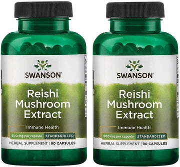 Swanson Reishi Mushroom Extract 500 Milligrams 90 Capsules (2 Pack)