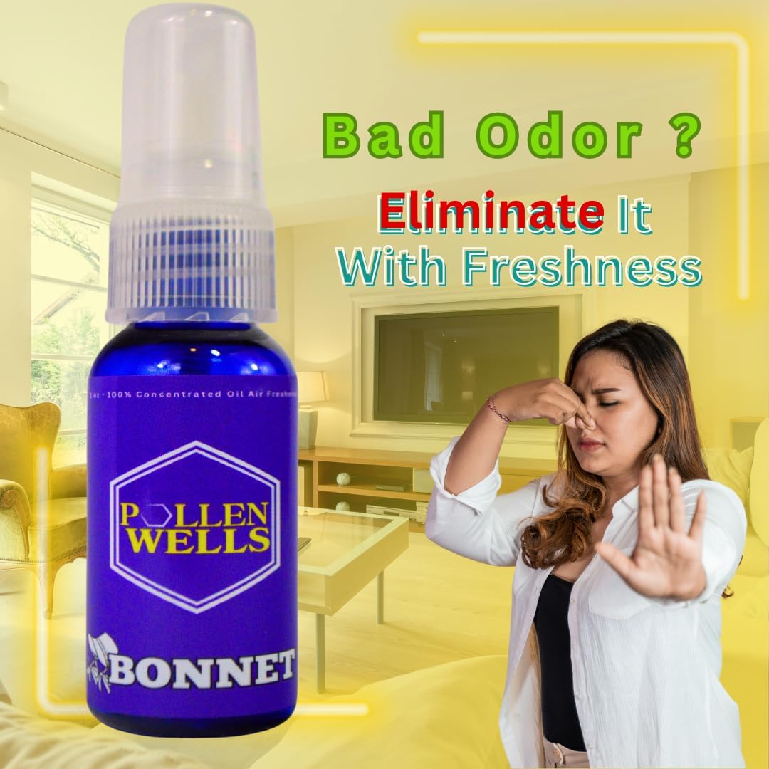 Pollen Wells (Bonnet, 1 Pack) 100% Concentrated Air Freshener - Premium Oil Based Air Freshener For Car and Home - Long-Lasting Bathroom Spray, Car Freshener, Office Spray, & Odor Neutralizer Spray : Health & Household