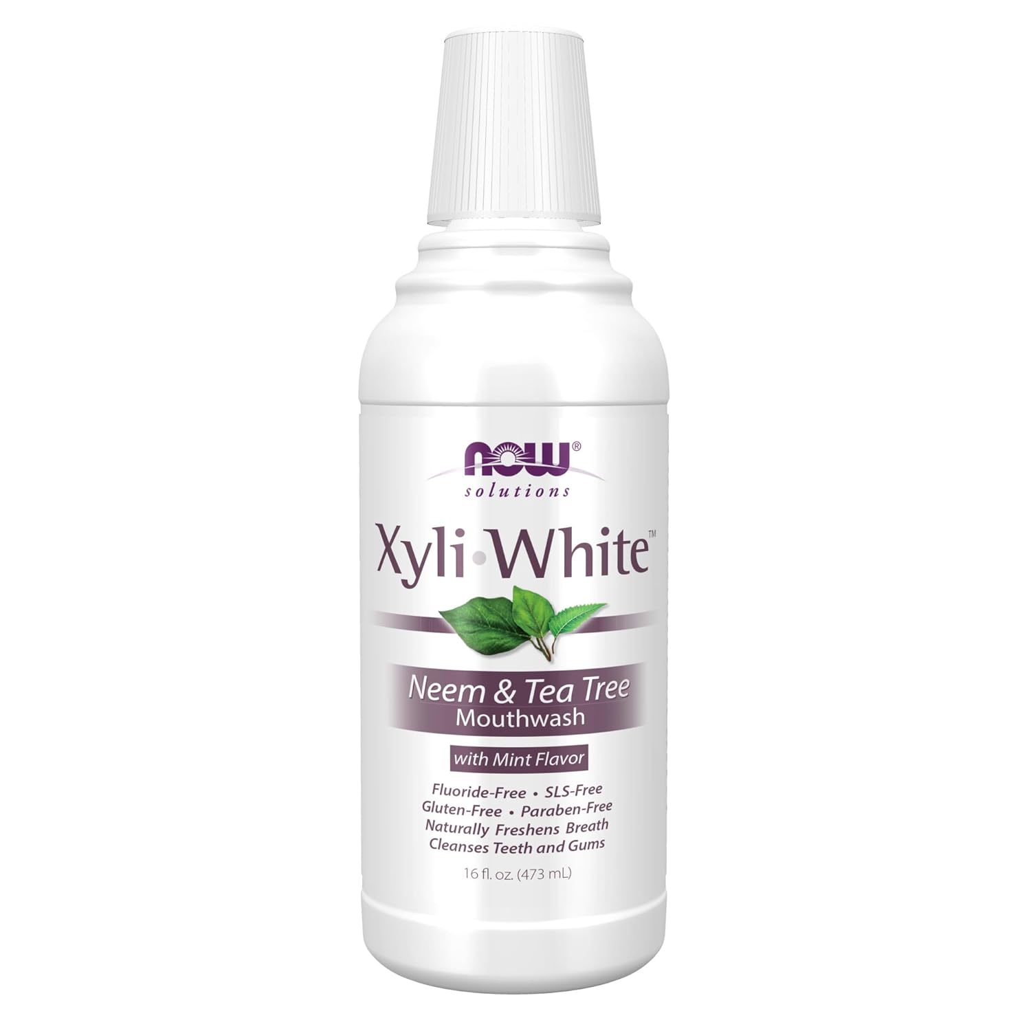 Now Solutions, Xyliwhite™ Mouthwash, Neem And Tea Tree Flavor, Naturally Freshens Breath, Cleanses Teeth And Gums, 16-Ounce